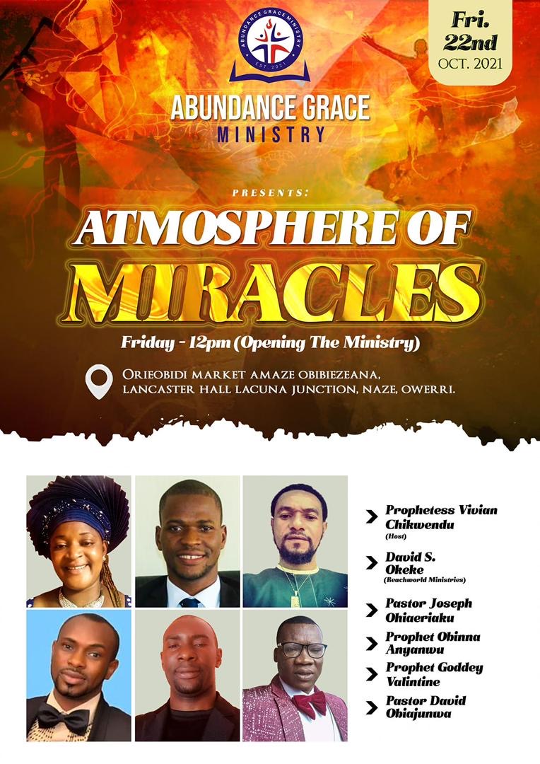 Atmosphere of Miracles event flyer